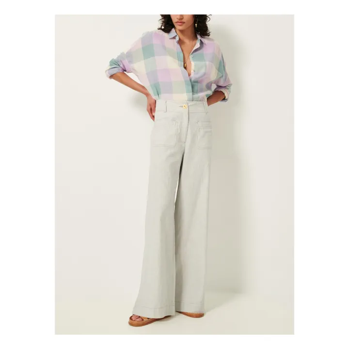 Pantalon Manhatti Lin et Coton Bio | Gris- Image produit n°0