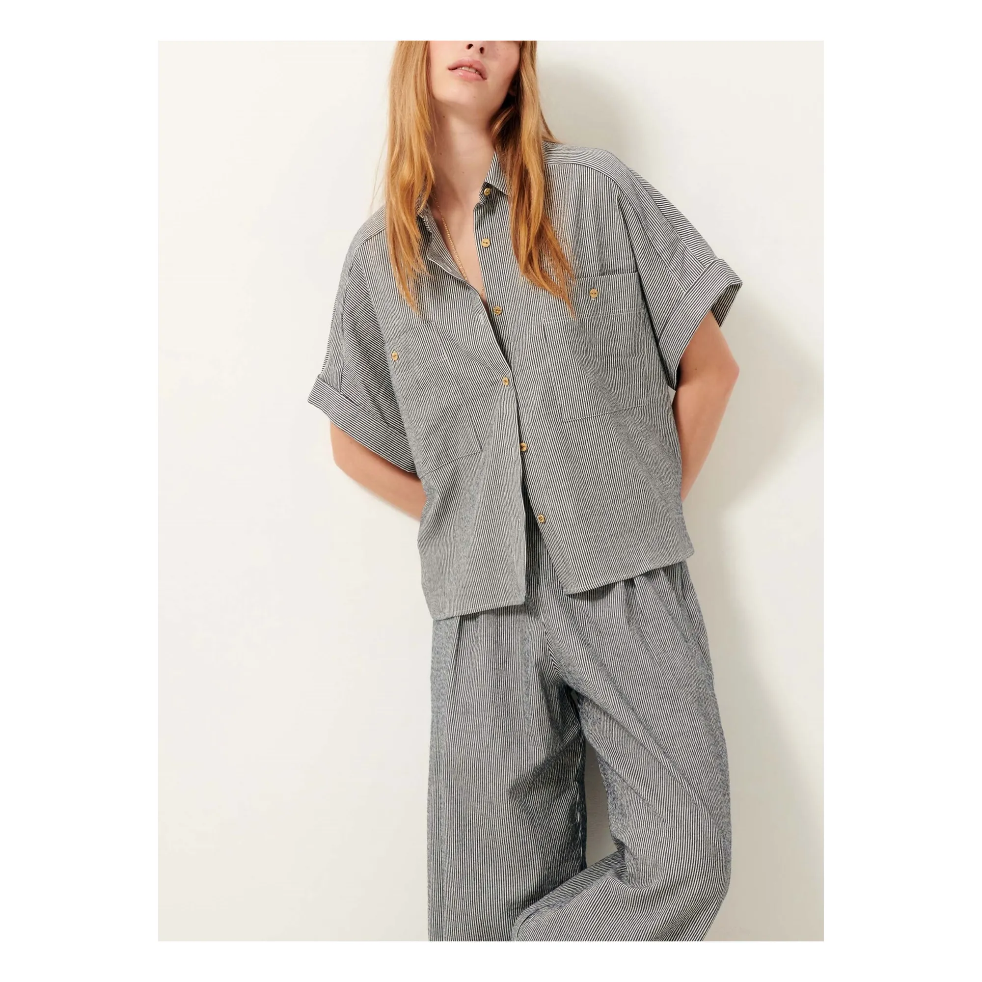 Sessùn Grey Blue Della Stripes Shirt