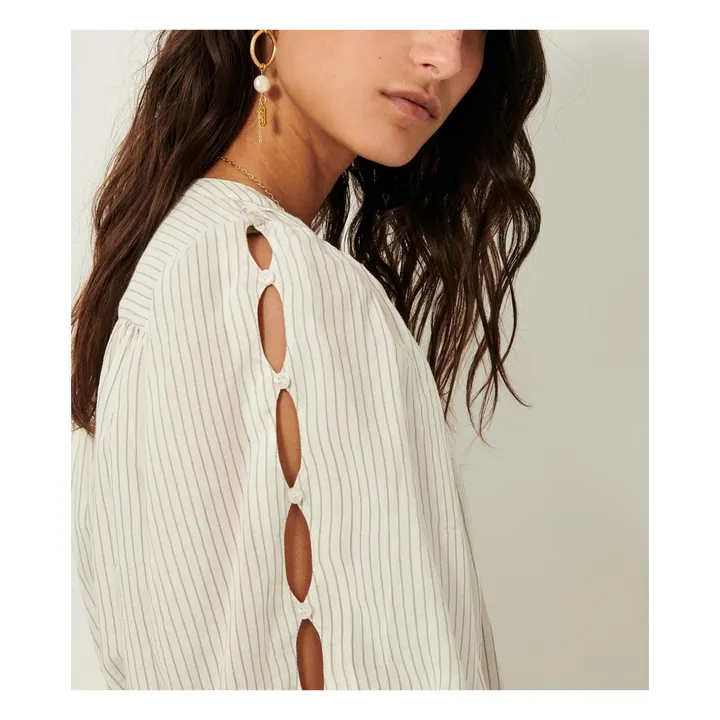 Blouse Lucy H Rayures | Ecru- Image produit n°4