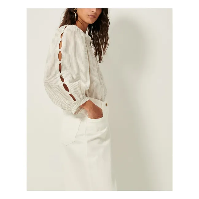 Bluse Lucy H Streifen | Seidenfarben