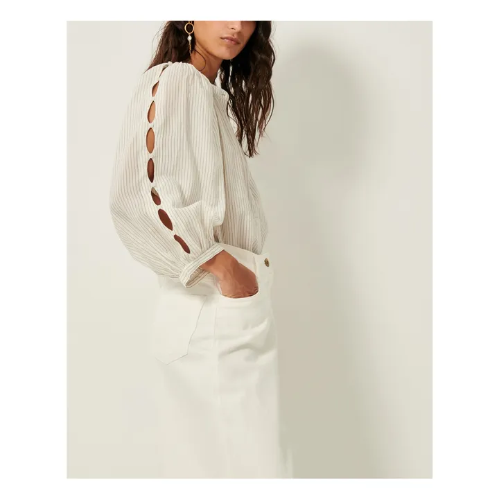 Blouse Lucy H Rayures | Ecru- Image produit n°2