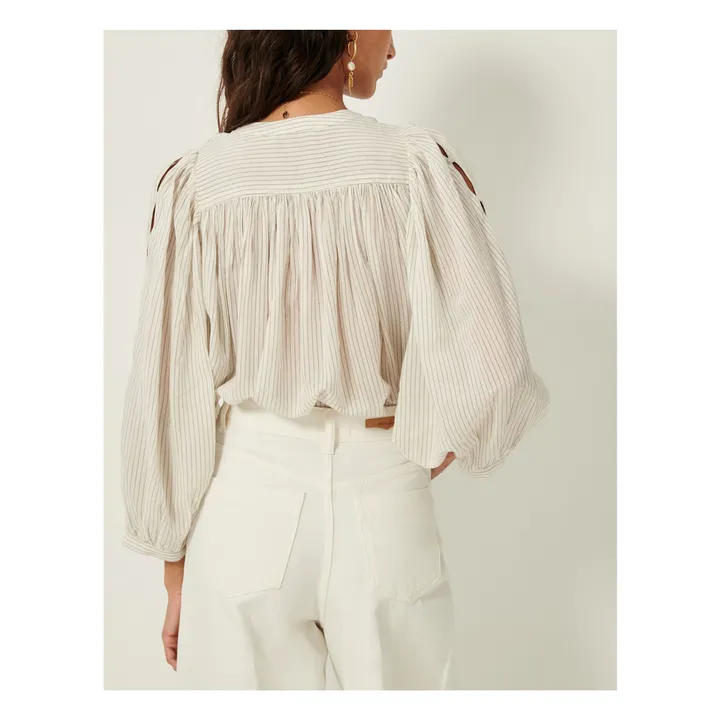 Blouse Lucy H Rayures | Ecru- Image produit n°3