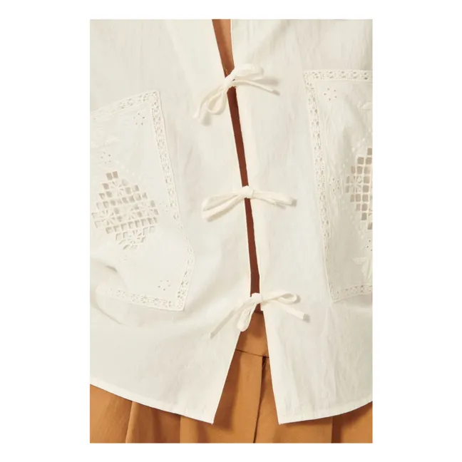Camicia ricamata Dellani | Ecru