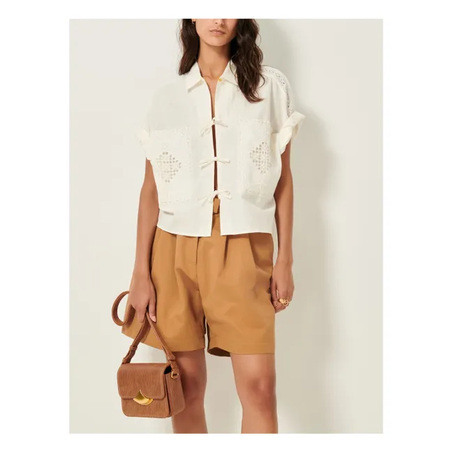 Camicia ricamata Dellani | Ecru