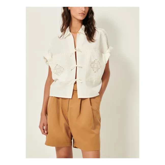 Camicia ricamata Dellani | Ecru