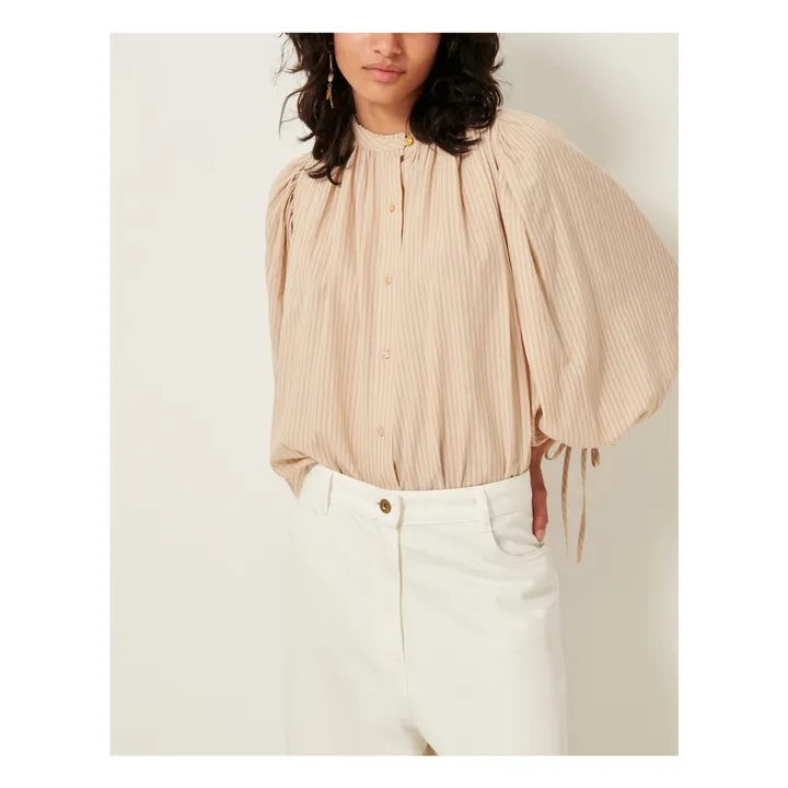 Blouse Dali Rayures | Sable- Image produit n°1