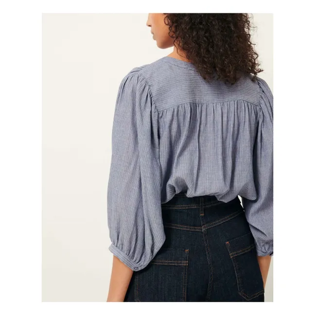 Bluse A View Streifen | Blau
