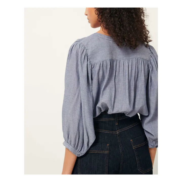 Blouse A View Rayures | Bleu- Image produit n°4