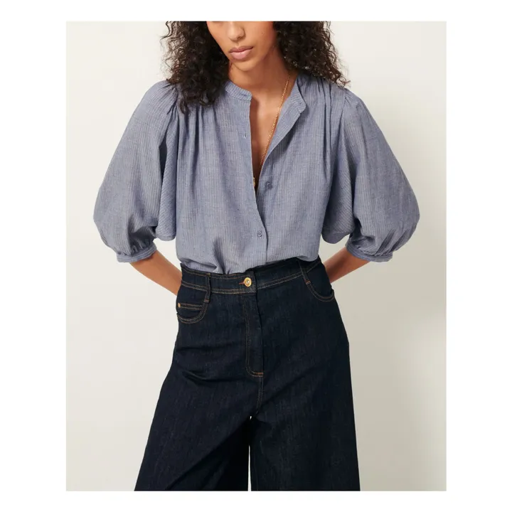 Blouse A View Rayures | Bleu- Image produit n°1