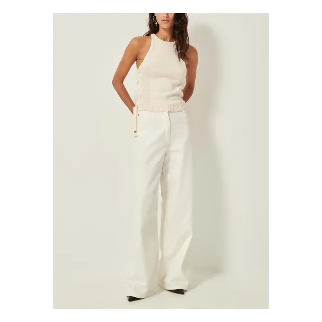 Mary R organic cotton tank top | Ecru