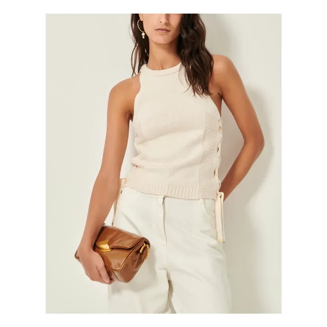 Mary R organic cotton tank top | Ecru