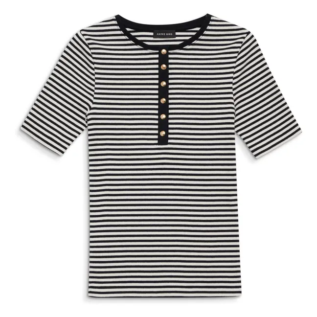 T-shirt Alessia Rayures | Noir