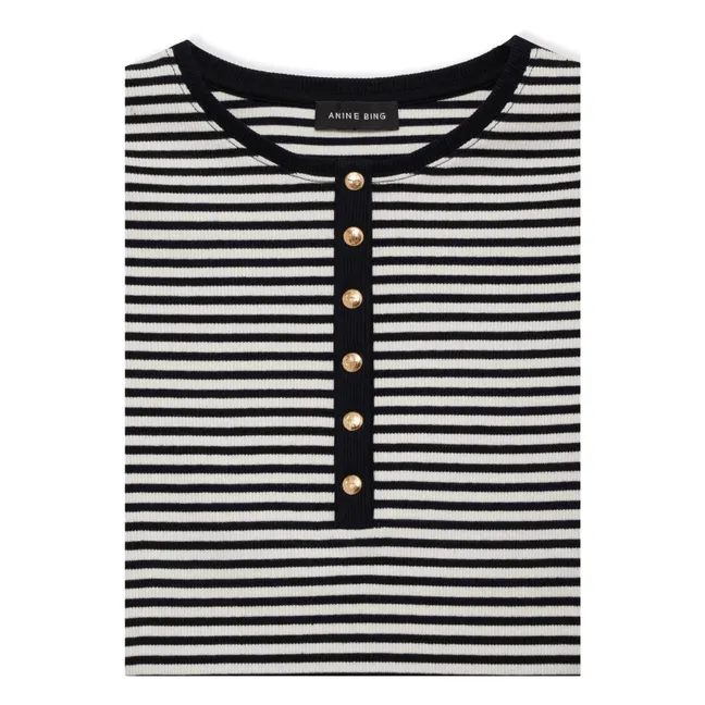T-shirt Alessia Rayures | Noir