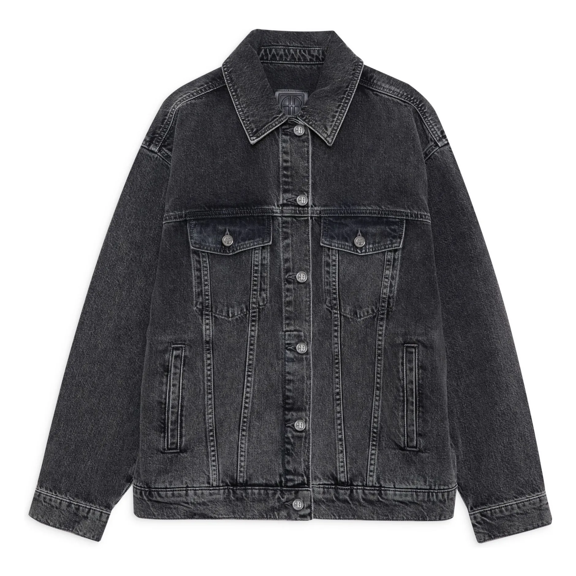 Anine Bing Grey Rory Denim Jacket