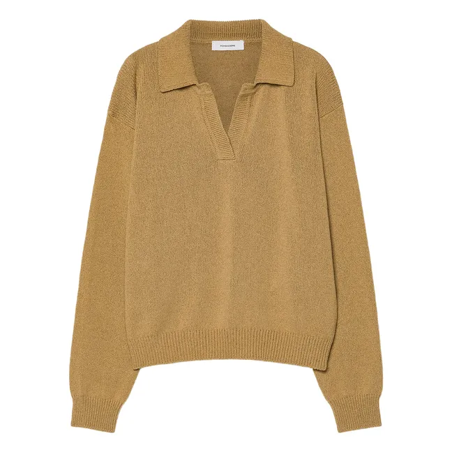 Cotton and linen sweater | Tabacco