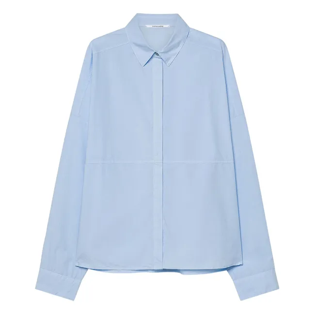 Camisa de popelina de algodón | Azul Cielo