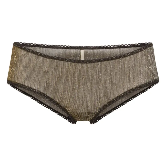 Metallic Embossed Amaca Panties | Black
