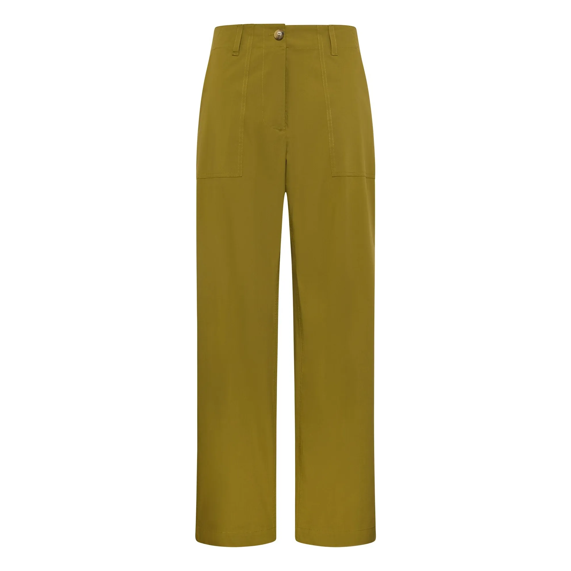 Momoni Green Hibiscus Cotton Poplin Trousers