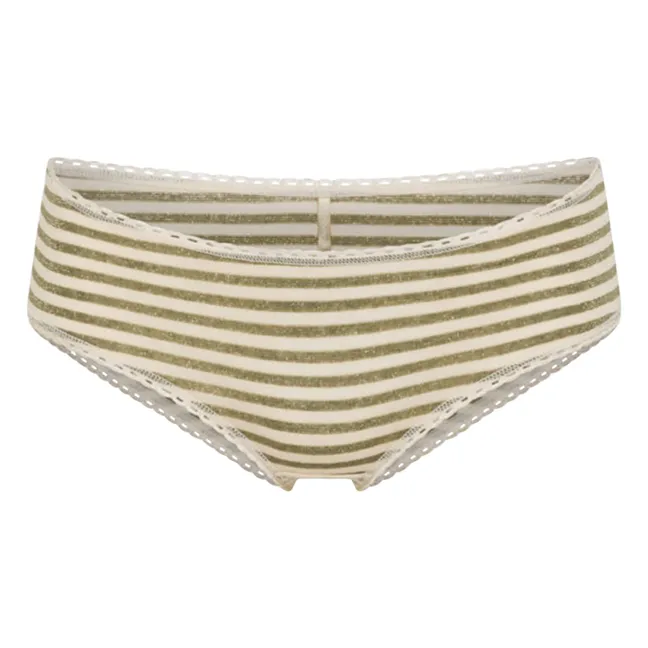 Mutandine Amaca a righe metalliche | Crema