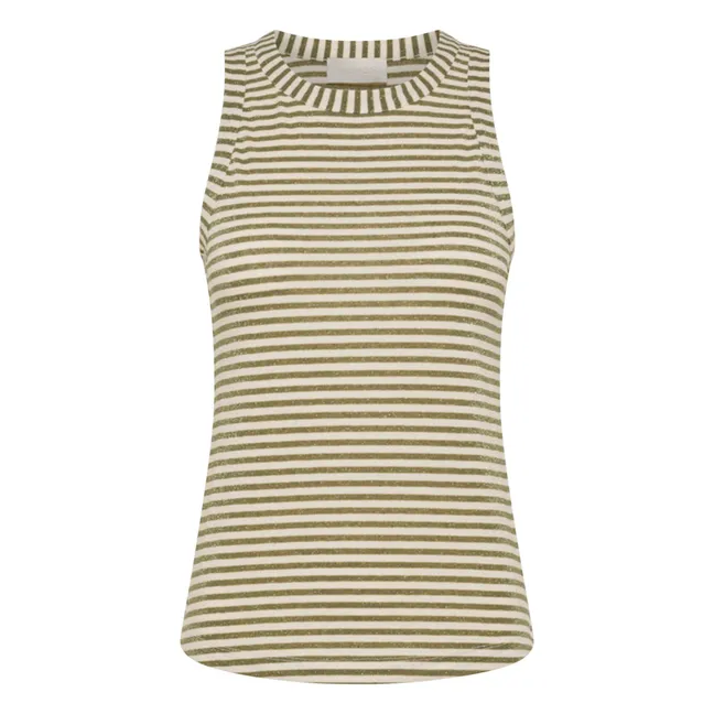 Genipa Tank Top Metallic Stripes | Cream