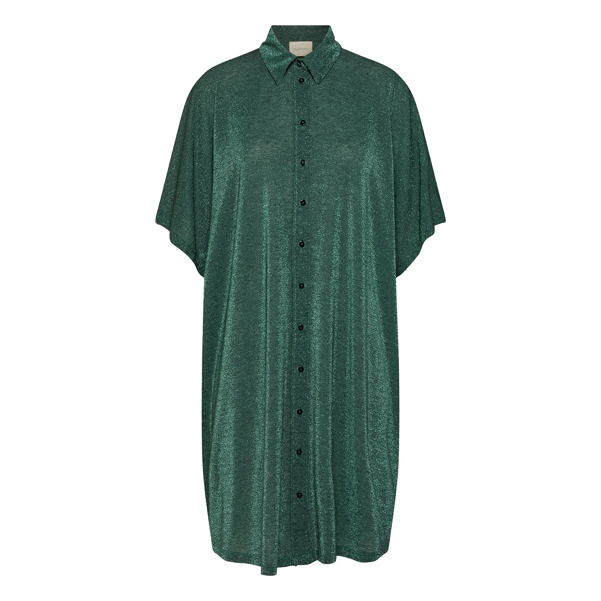 Momoni Green Asado Metallic Dress