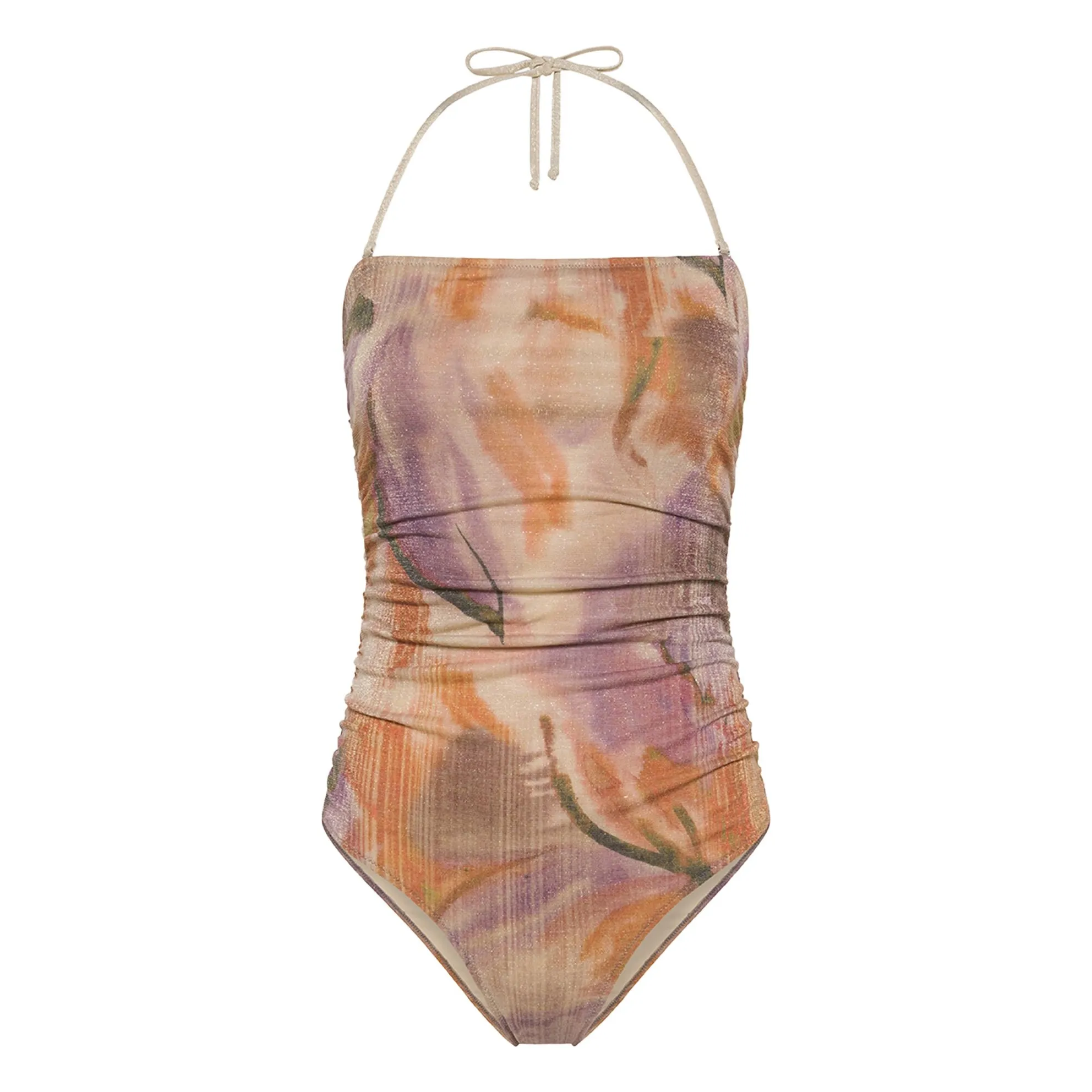 Momoni Purple Tequila Printed Metallic 1-Piece Swimsuit