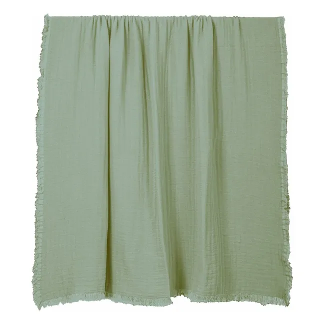 Vanly cotton voile blanket | Almond green