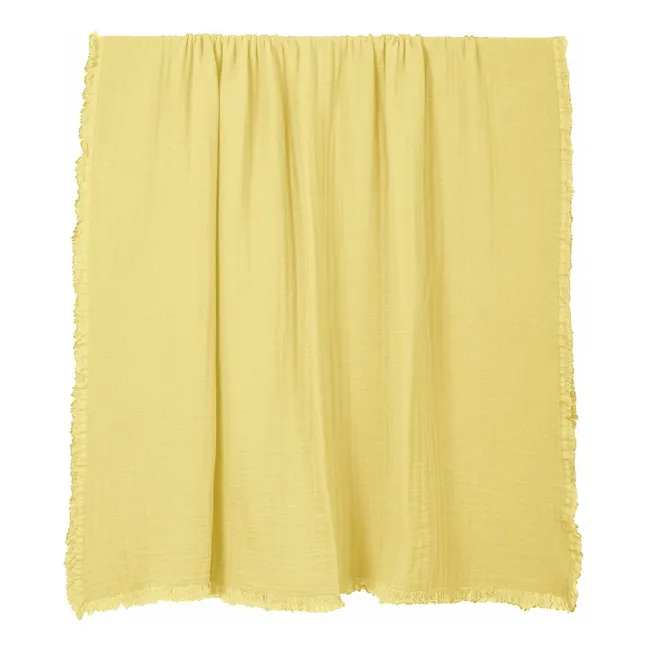 Coperta in voile di cotone Vanly | Giallo Paglia