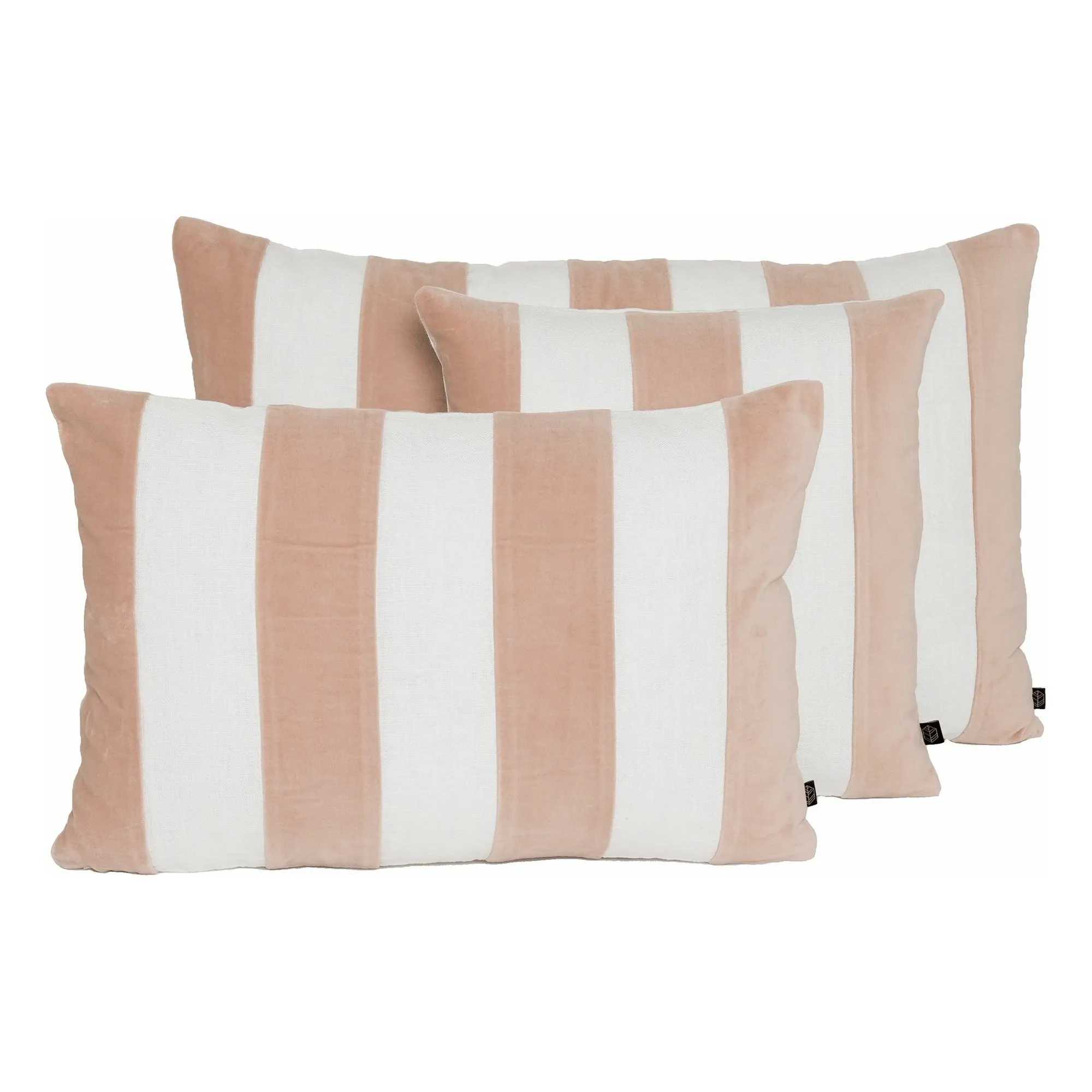 Housse de coussin en lin et velours Perth | Rose poudré- Image produit n°0