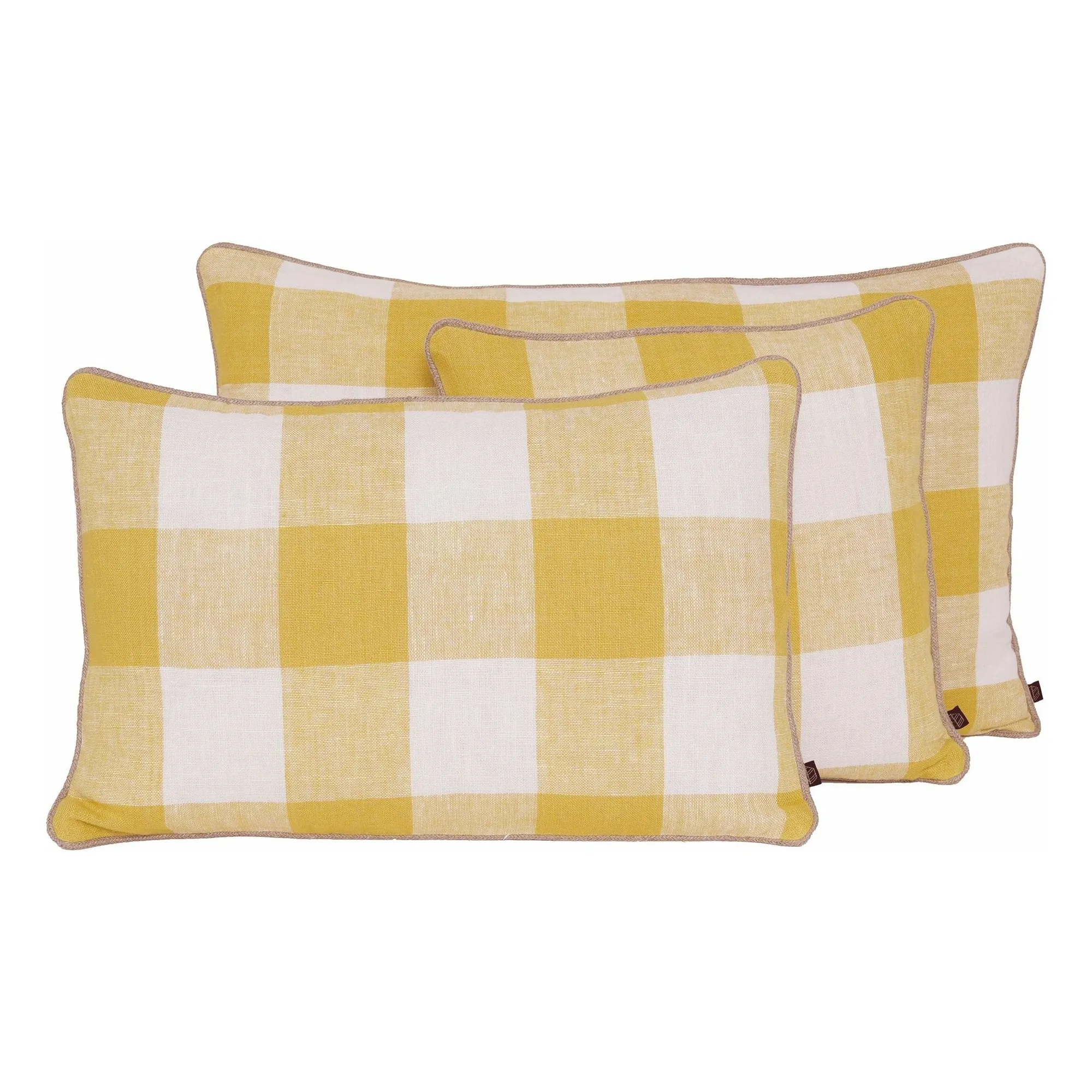 Haomy Straw Yellow Linen Cushion Cover Palma Ii