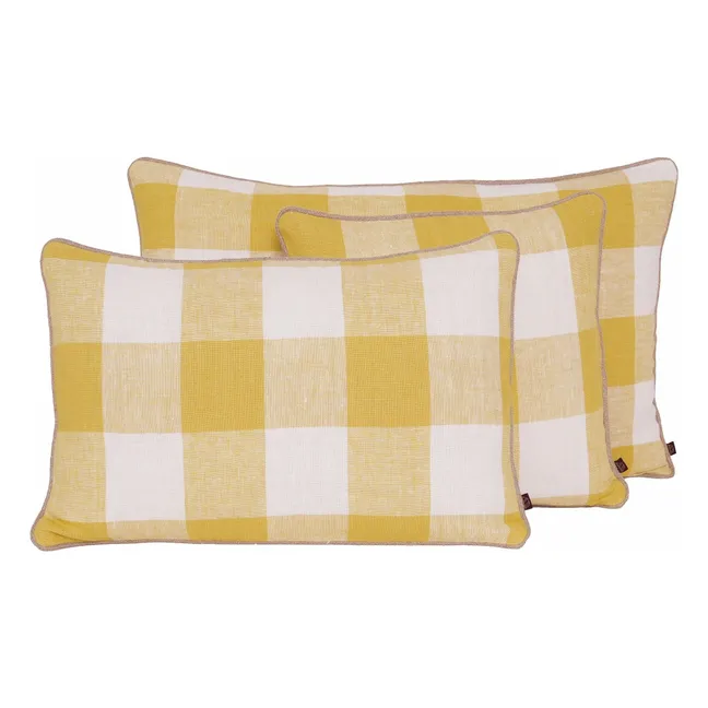 Linen cushion cover Palma II | Straw Yellow