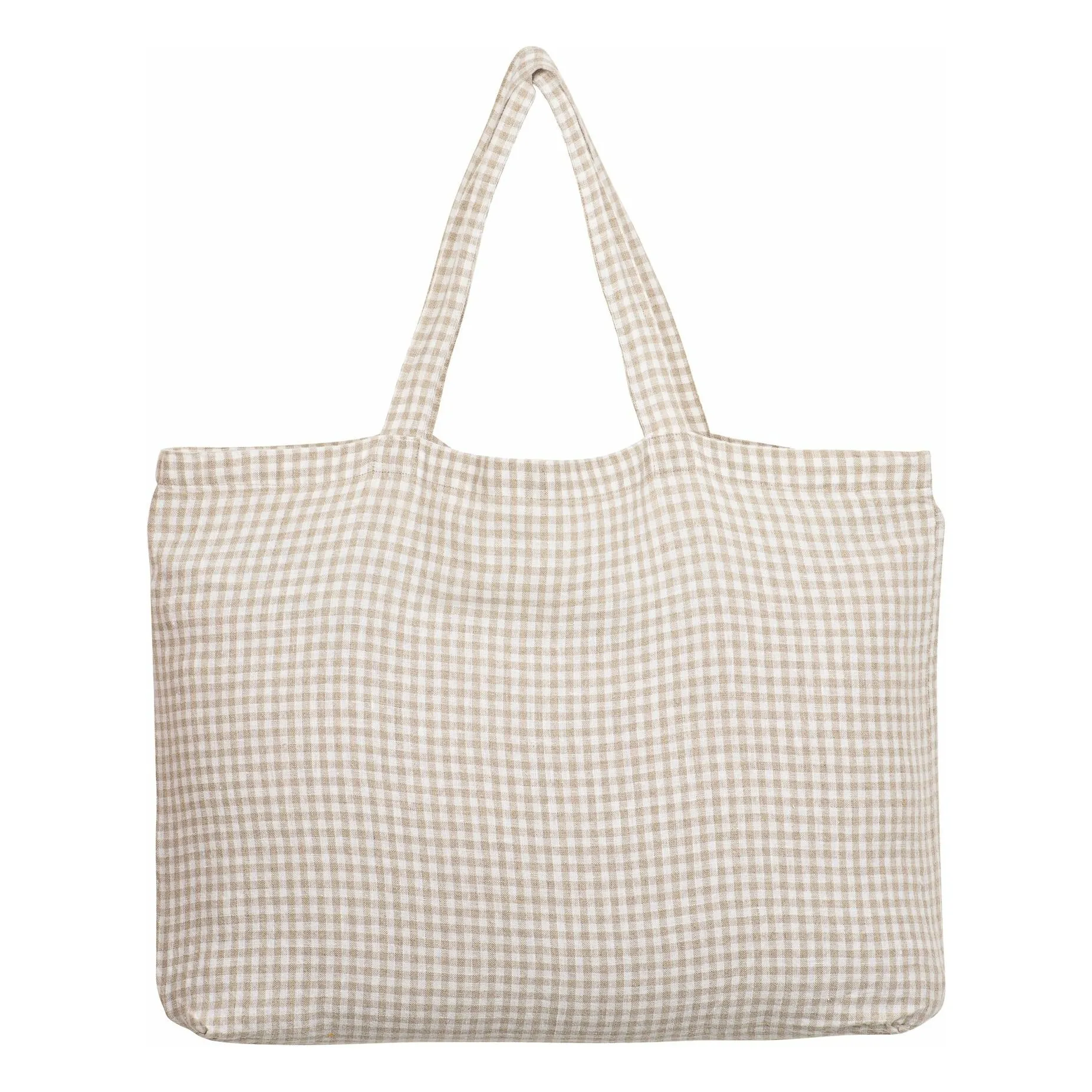Haomy Linen Piana Ii Gingham Tote Bag