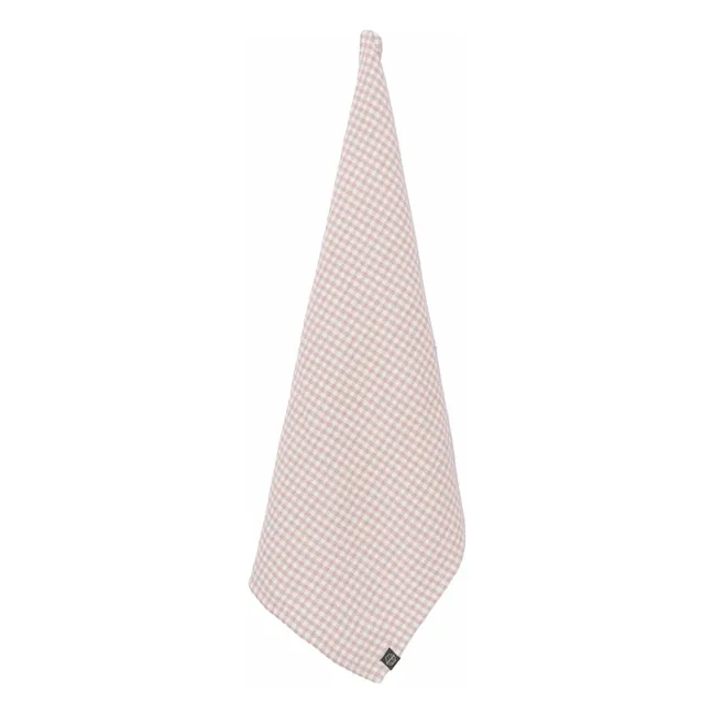 Piana II gingham tea towel | Powder pink