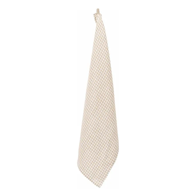 Gingham tea towel in Piana II linen blend | Linen