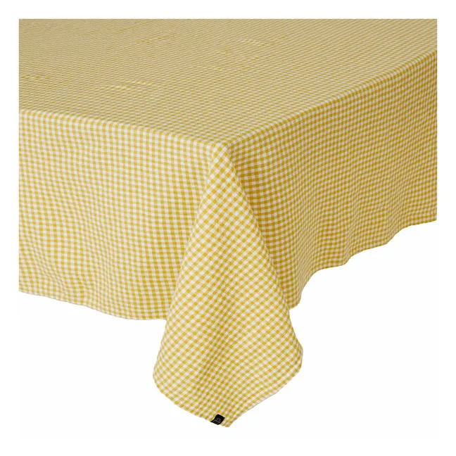 Piana II gingham tablecloth | Straw Yellow