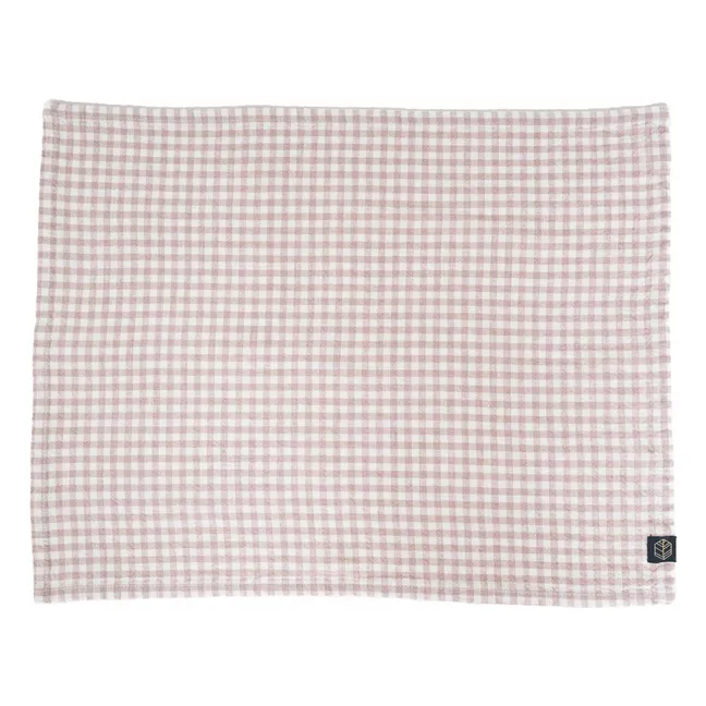 Serviette de table vichy Piana II | Rose poudré