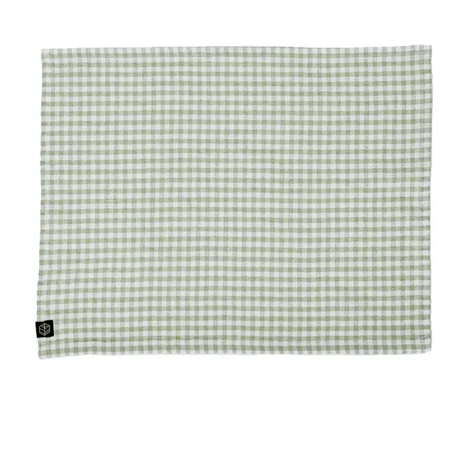 Piana II gingham napkin | Almond green