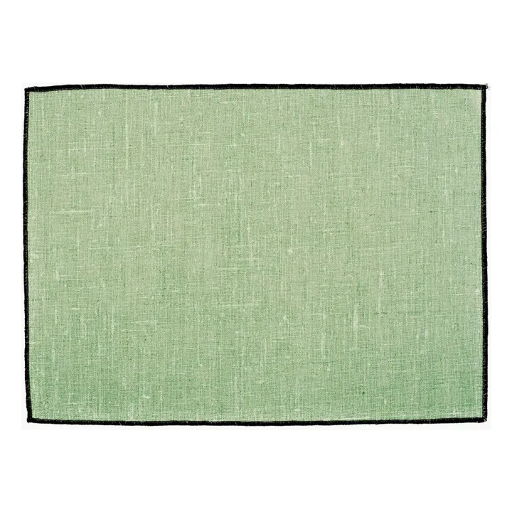 Mantel individual Borgo de lino revestido | Verde Almendra- Imagen del producto n°0