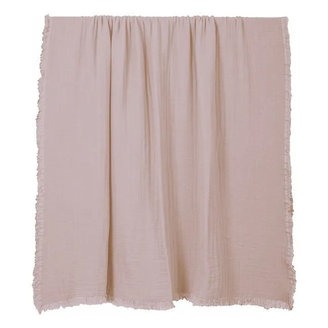 Plaid en voile de coton Vanly | Rose poudré