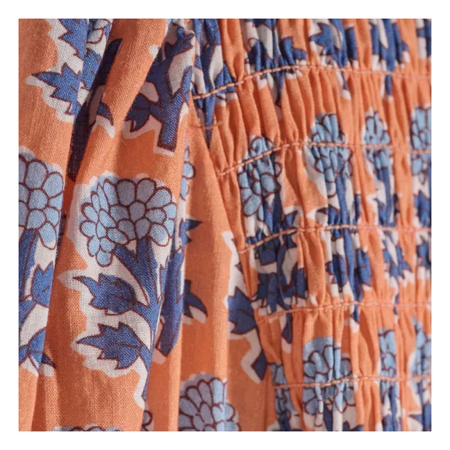 Aleria Printed Short Sleeve Blouse | Orange
