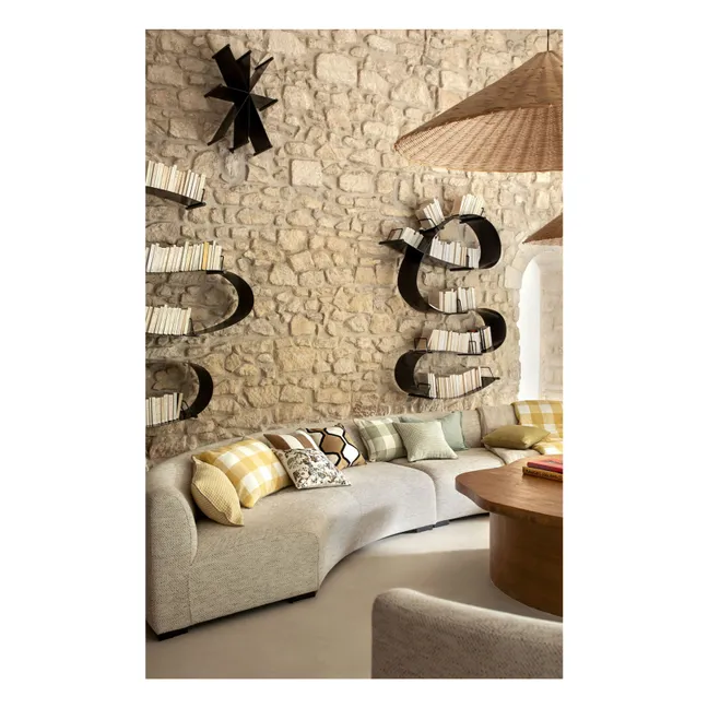 Housse de coussin vichy en lin Piana II | Vert amande