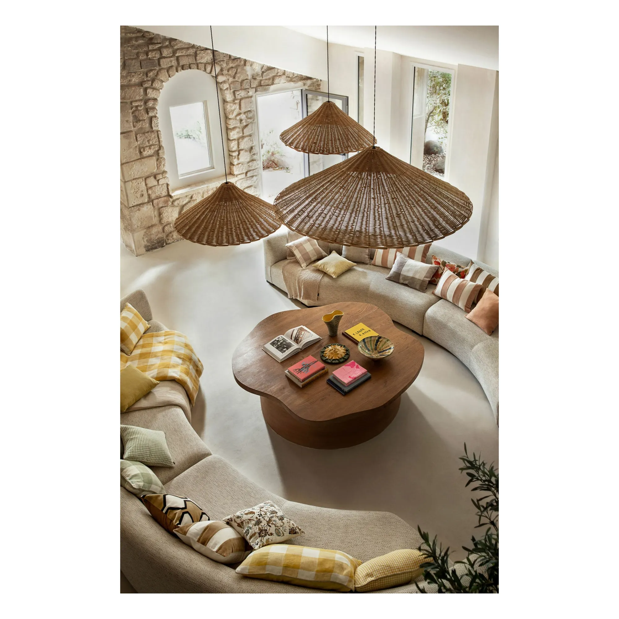 Housse de coussin en lin et velours Perth | Rose poudré- Image produit n°2