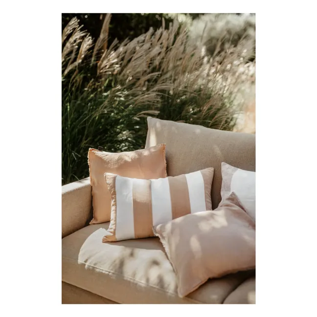 Perth linen and velvet cushion cover | Powder pink