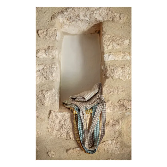 Cabas vichy Piana II | Vert amande