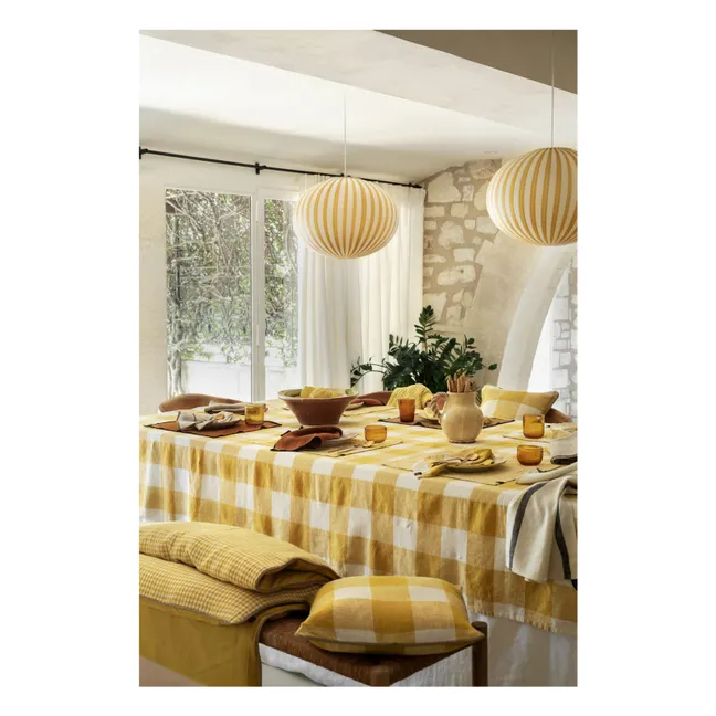 Palma II mestizo tablecloth | Straw Yellow
