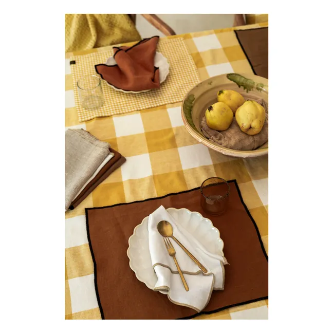 Piana II gingham napkin | Straw Yellow