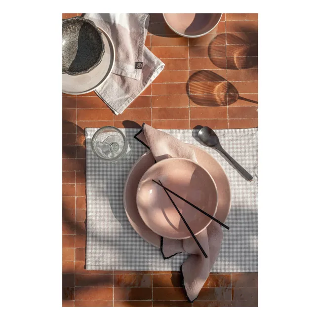 Serviette de table vichy Piana II | Rose poudré