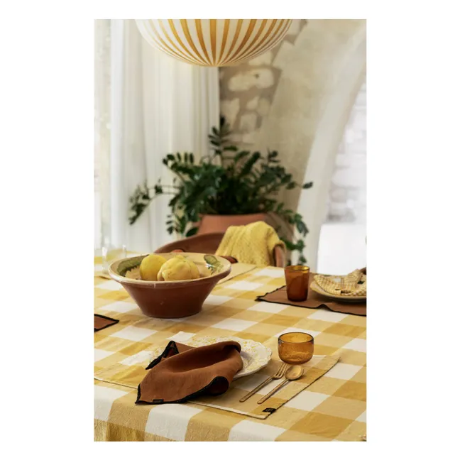 Palma II mestizo tablecloth | Straw Yellow