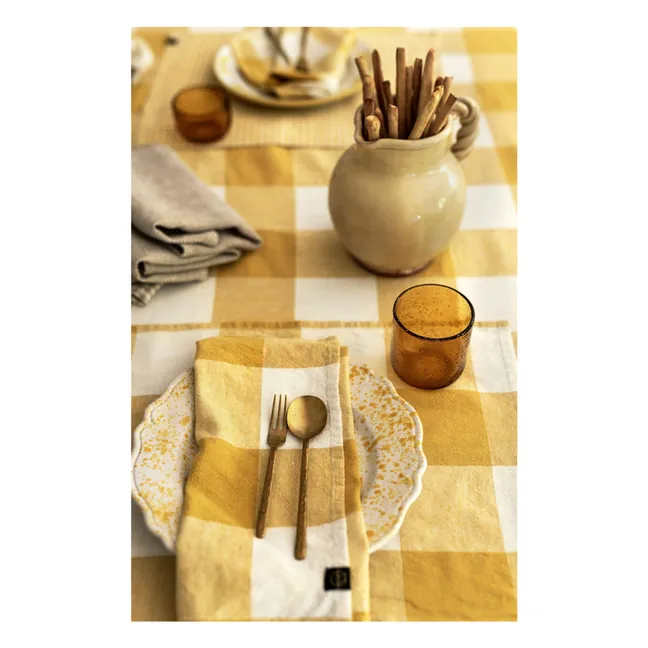 Palma II mestizo napkin | Straw Yellow