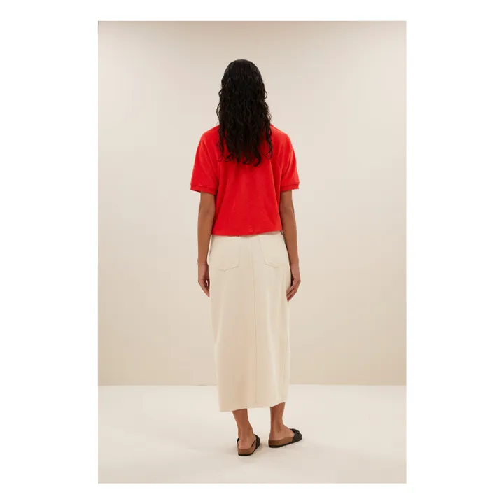 Camiseta Polo Harper Slub | Rouge coquelicot- Imagen del producto n°5
